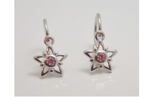 Detské náušnice biele zlato Hviezda C1996-pink Detské náušnice biele zlato Hviezda C1996-pink