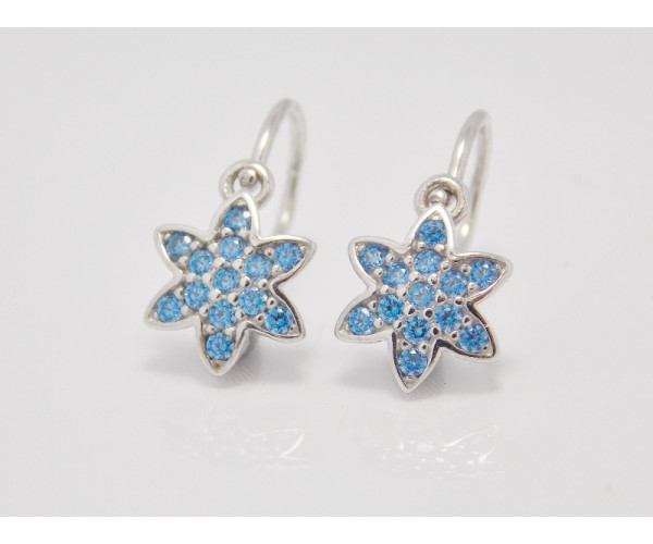 Detské náušnice biele zlato Hviezda C2206-art.blue