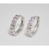 Detské náušnice biele zlato Srdiečka C3340-white,pink