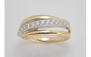 Dámsky prsteň žlté a biele zlato Gaia JM208