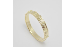 Zlatý  prsteň zlato Ruženec III.