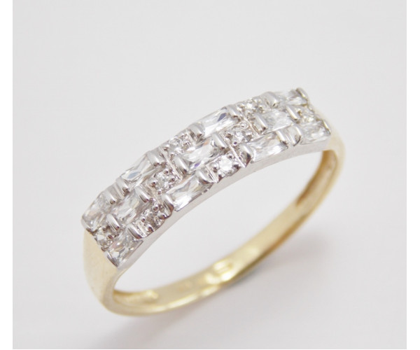 Dámsky prsteň žlté a biele zlato Amy JM370