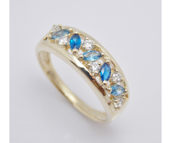 Dámsky prsteň žlté zlato Ideal JM349-blue