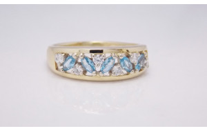 Dámsky prsteň žlté zlato Ideal JM349-blueII
