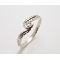 Prsteň s diamantom 0,14 ct z bieleho zlata Beauty