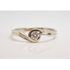 Prsteň s diamantom 0,14 ct z bieleho zlata Beauty