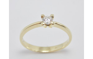 Prsteň s diamantom 0,18 ct zo žltého zlata Promise