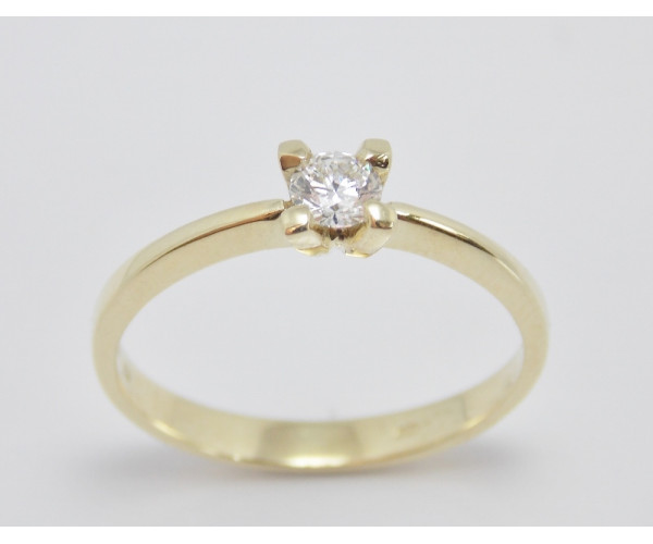 Prsteň s diamantom 0,18 ct zo žltého zlata Promise