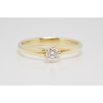Prsteň s diamantom 0,21 ct zo žltého zlata Perfect