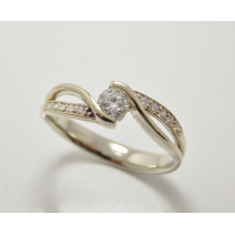 Prsteň s diamantom 0,25 ct z bieleho zlata New Model