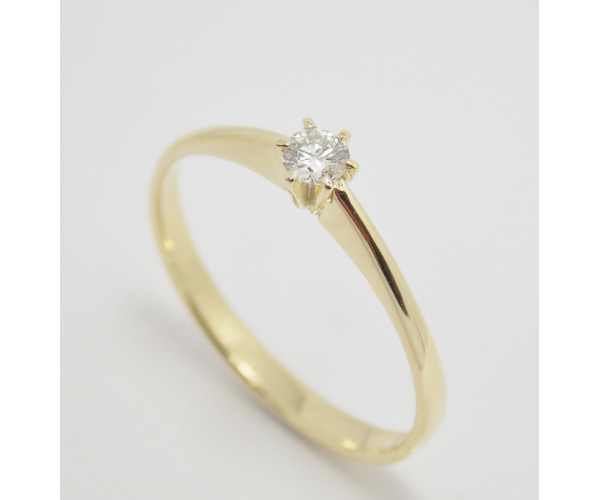 Prsteň s diamantom 0,13 ct  zo žltého zlata Amaya