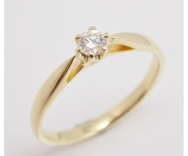 Prsteň s diamantom 0,18 ct  zo žltého zlata Lisbon