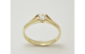 Prsteň s diamantom 0,18 ct zo žltého zlata Secret Hearts