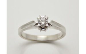 Prsteň s diamantom 0,18 ct z bieleho zlata Star