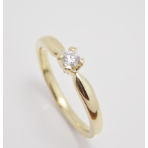 Prsteň s diamantom 0,14 ct zo žltého zlata Atlanta