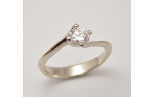 Prsteň s diamantom z bieleho zlata GIA 0,30 ct Elegance