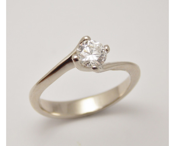Prsteň s diamantom z bieleho zlata GIA 0,30 ct Elegance