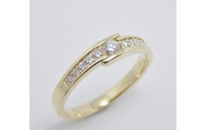 Prsteň s diamantmi zo žltého zlata Monaco