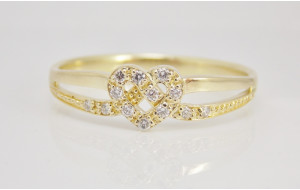 Prsteň s diamantmi zo žltého zlata Big Heart