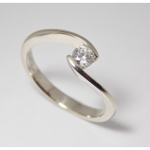 Prsteň s diamantom 0,23 ct z bieleho zlata Golden Eye