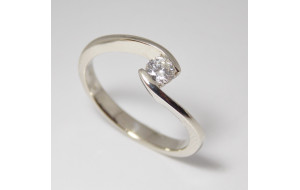 Prsteň s diamantom 0,23 ct z bieleho zlata Golden Eye