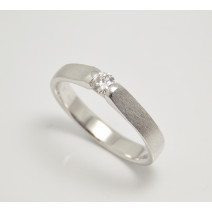 Prsteň s diamantom 0,18 ct z bieleho zlata Nice