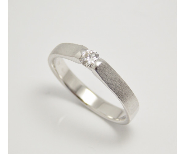 Prsteň s diamantom 0,18 ct z bieleho zlata Nice