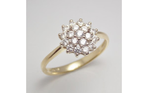 Prsteň s diamantmi zo žltého a bieleho zlata Dalila