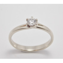 Prsteň s diamantom 0,23 ct z bieleho zlata Perfect