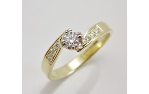 Prsteň s diamantom 0,22 ct zo žltého zlata Andromeda