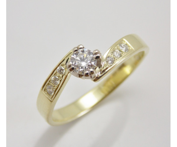 Prsteň s diamantom 0,22 ct zo žltého zlata Andromeda