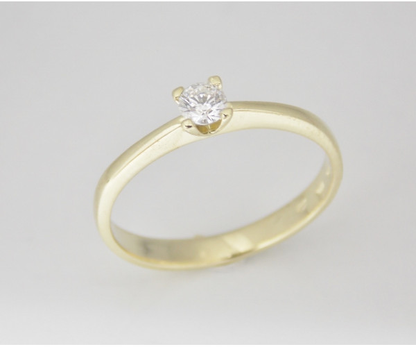 Prsteň s diamantom 0,16 ct  zo žltého zlata Roma