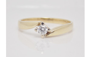 Prsteň s diamantom 0,19 ct zo žltého zlata Andromeda 