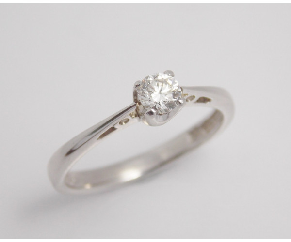 Prsteň s diamantom 0,215 ct z bieleho zlata  Venezia
