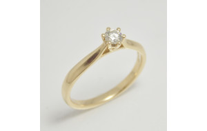 Prsteň s diamantom 0,19 ct  zo žltého zlata Avion