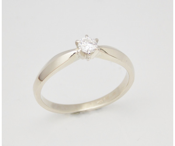Prsteň s diamantom 0,185 ct z bieleho zlata Tália