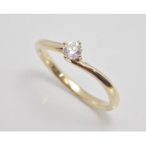 Prsteň s diamantom 0,16 ct  zo žltého zlata Vienna