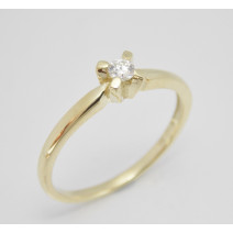 Prsteň s diamantom zo žltého zlata 0,15 ct Spring