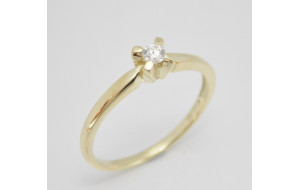 Prsteň s diamantom zo žltého zlata 0,15 ct Spring