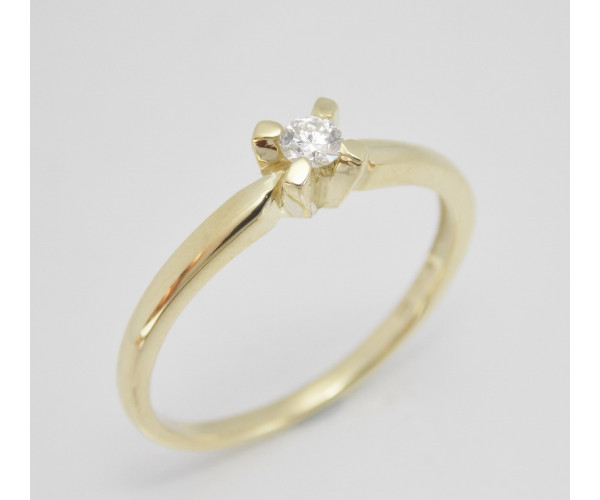 Prsteň s diamantom zo žltého zlata 0,15 ct Spring