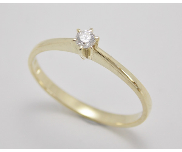 Prsteň s diamantom 0,08 ct  zo žltého zlata Amaya