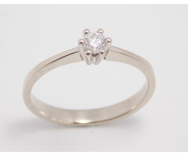 Prsteň s diamantom 0,16 ct  z bieleho zlata Feeling