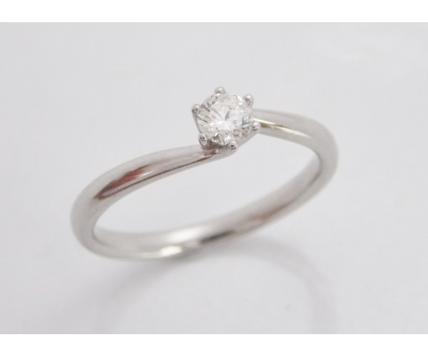 Prsteň s diamantom 0,18 ct z bieleho zlata Softly Elegance