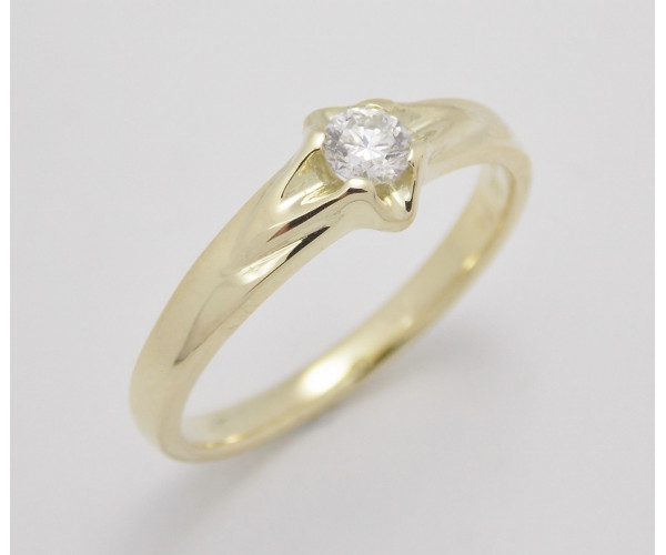 Prsteň s diamantom 0,15 ct zo žltého zlata Little Story