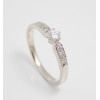Prsteň s diamantom  0,105 ct z bieleho zlata Verona soft