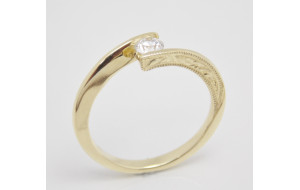 Prsteň s diamantom 0,24 ct zo žltého zlata Golden Eye