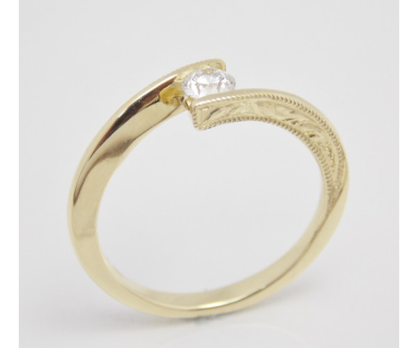 Prsteň s diamantom 0,24 ct zo žltého zlata Golden Eye
