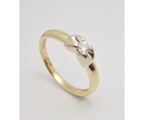 Prsteň s diamantom 0,14 ct zo žltého zlata Ribbon