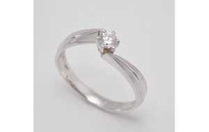 Prsteň s diamantom 0,15 ct  z bieleho zlata Gianna