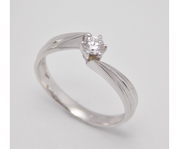 Prsteň s diamantom 0,15 ct  z bieleho zlata Gianna